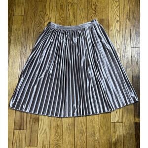 Abercrombie & Fitch Pleated Midi Skirt - Metallic Mauve Shimmer - Womens Large